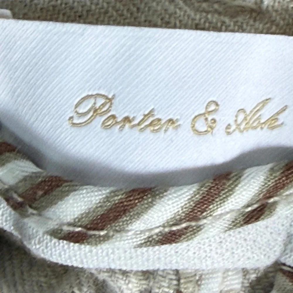 Porter & Ash Mens‎ Linen Blend Drawstring Pants Beige Tan Casual Trousers Sz 30